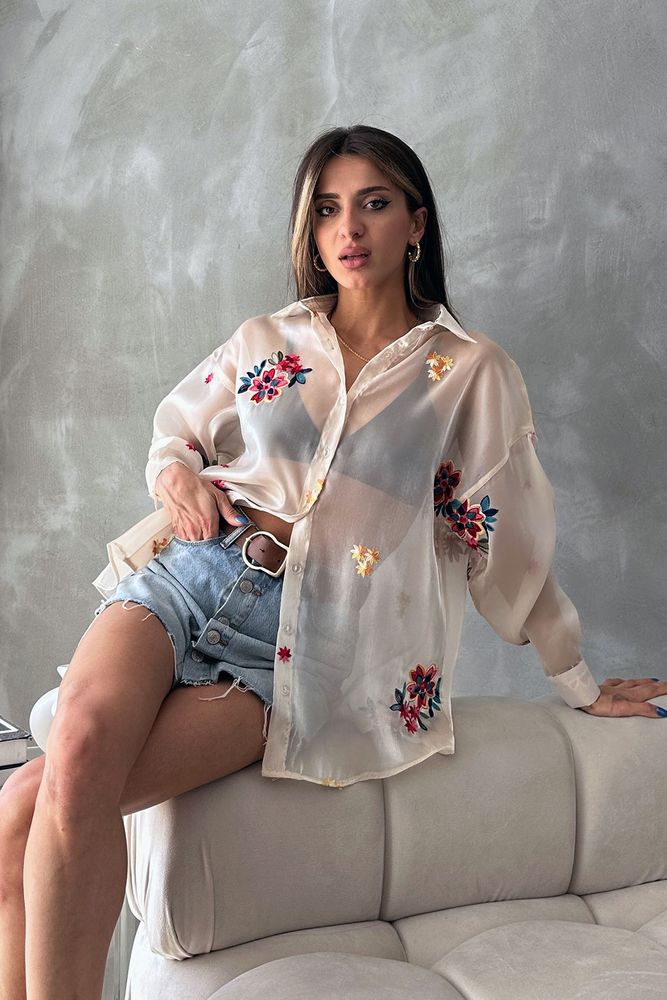 Taş F 1690 Embroidered Organza Shirt - Producer: Topshow - Wholesale Women Clothes - TheBS Women