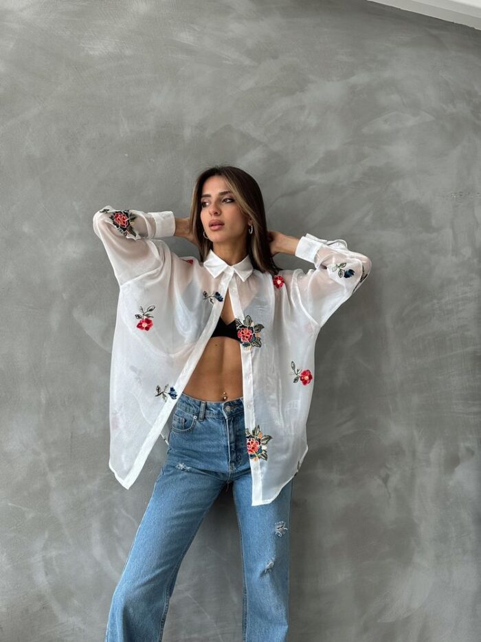 F 1690 Embroidered Organza Shirt - Producer: Topshow - Wholesale Women Clothes - TheBS Women