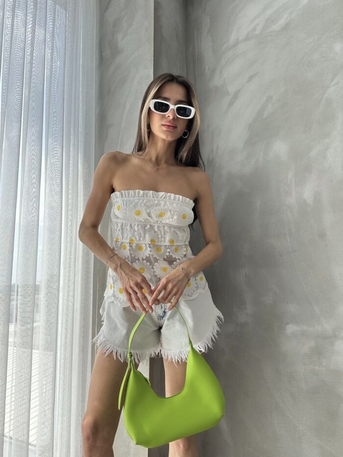 Daisy Patterned Bustier - Cream - Producer: Topshow - Wholesale Women Clothes - TheBS Women