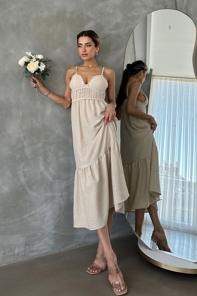 Strappy V-Neck Full-Length Dress - Producer: Topshow - Wholesale Women Clothes - TheBS Women