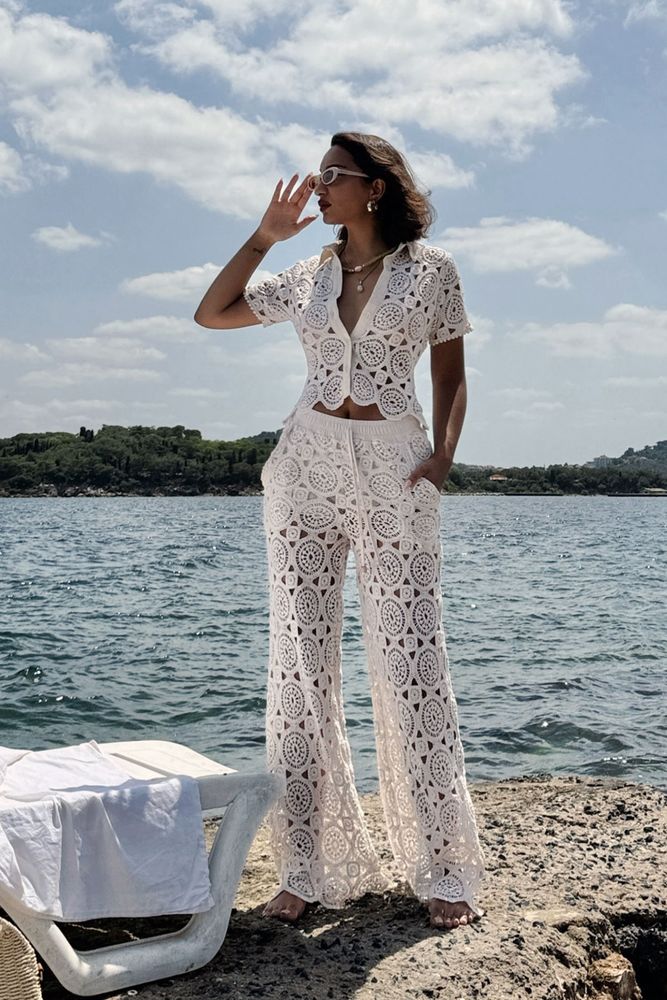 Laced Trousers - Ecru - Producer: Topshow - Wholesale Women Clothes - TheBS Women