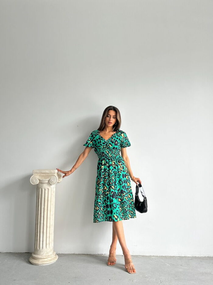 Leopard Patterned Long Dress - Producer: Topshow - Wholesale Women Clothes - TheBS Women