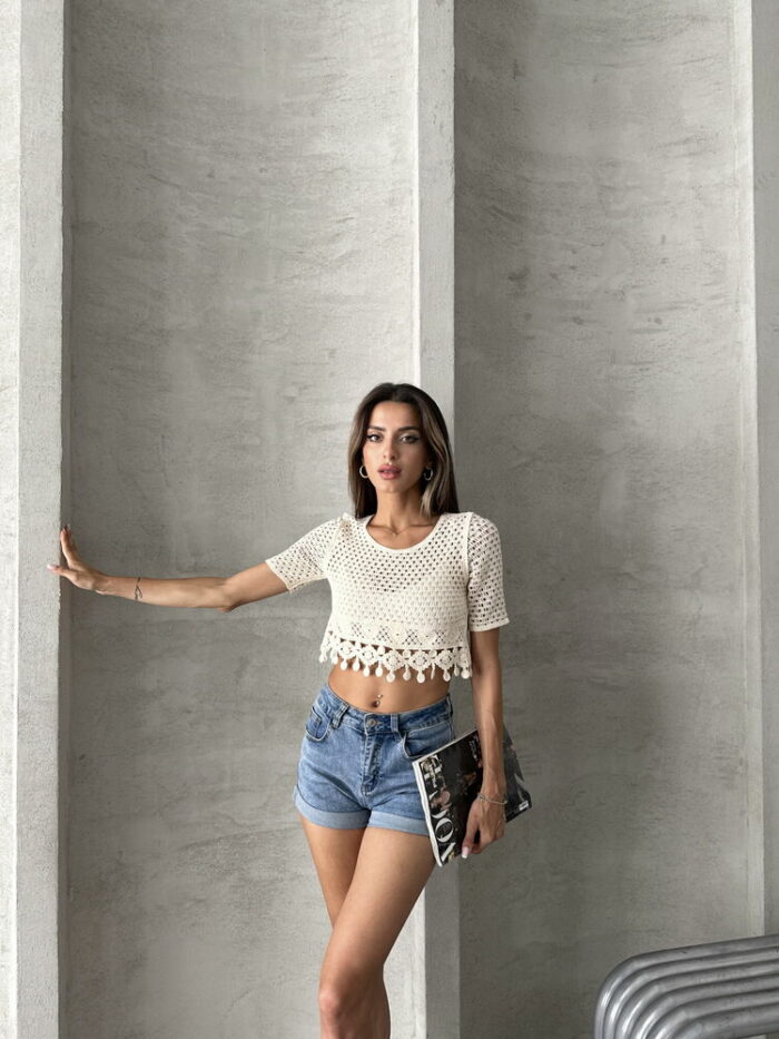 Raw Tasseled Raw Blouse - Producer: Topshow - Wholesale Women Clothes - TheBS Women