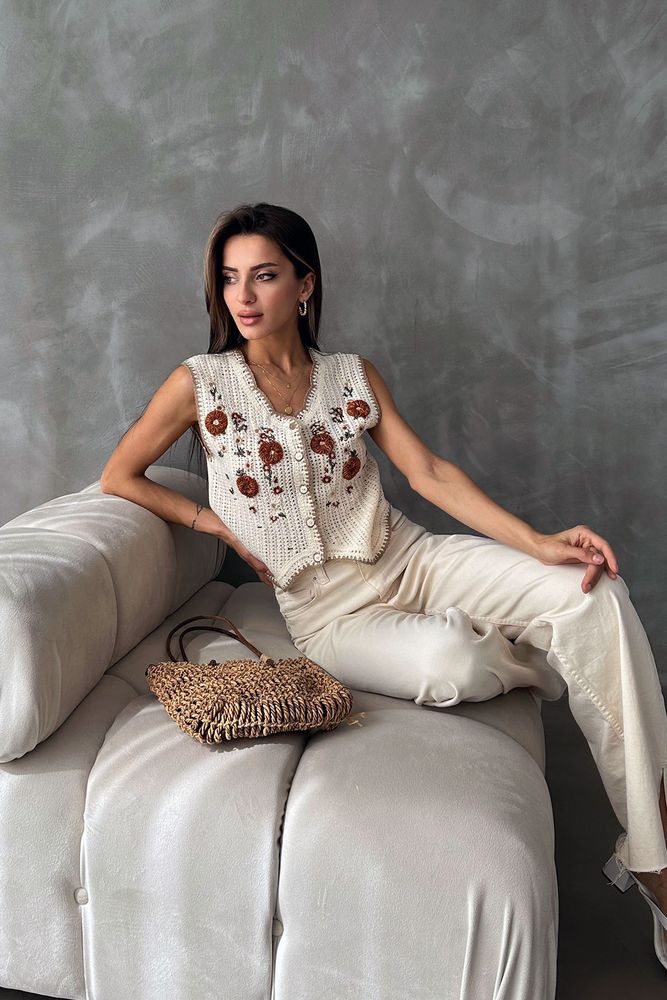 Embroidered Vest - Stone & Tile - Producer: Topshow - Wholesale Women Clothes - TheBS Women