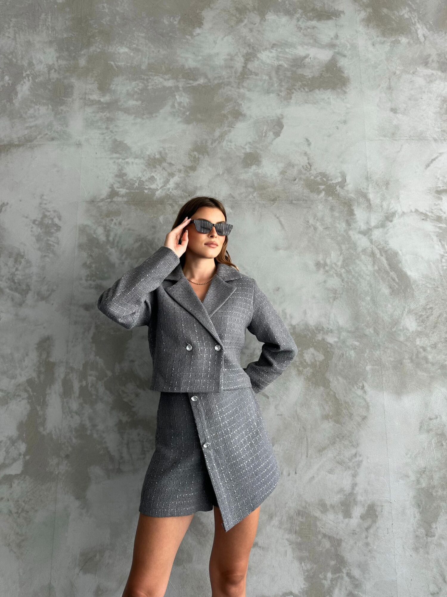 Tweed Fabric Two Piece Suit - Producer: My Jest Fashion - Wholesale Women Clothes - TheBS Women
