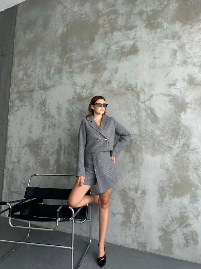 Tweed Fabric Two Piece Suit - Producer: My Jest Fashion - Wholesale Women Clothes - TheBS Women