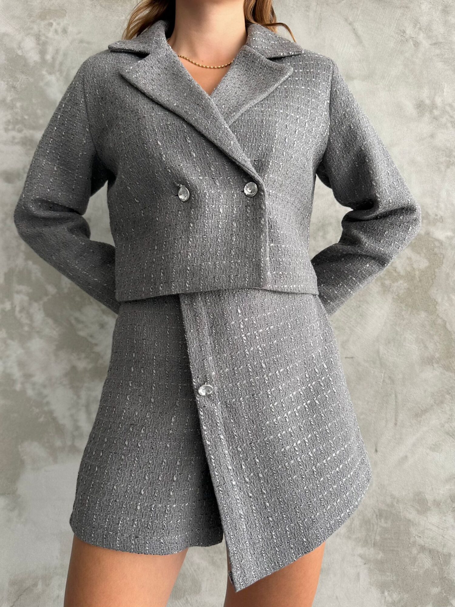 Tweed Fabric Two Piece Suit - Producer: My Jest Fashion - Wholesale Women Clothes - TheBS Women