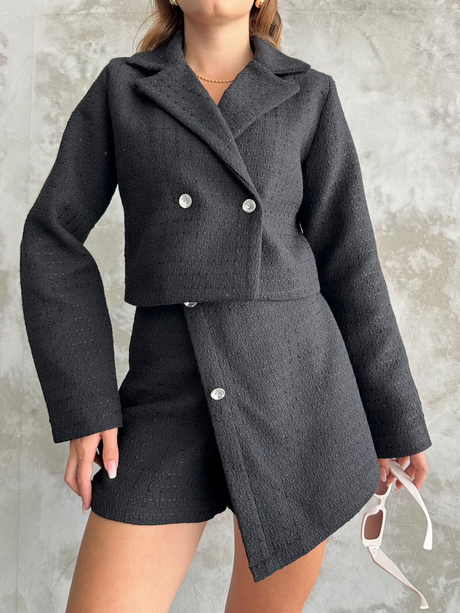 Tweed Fabric Two Piece Suit - Producer: My Jest Fashion - Wholesale Women Clothes - TheBS Women