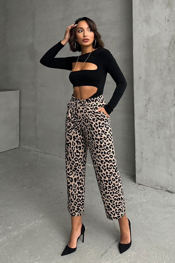 StoneF1788 Leopard Patterned Trousers - Producer: Topshow - Wholesale Women Clothes - TheBS Women