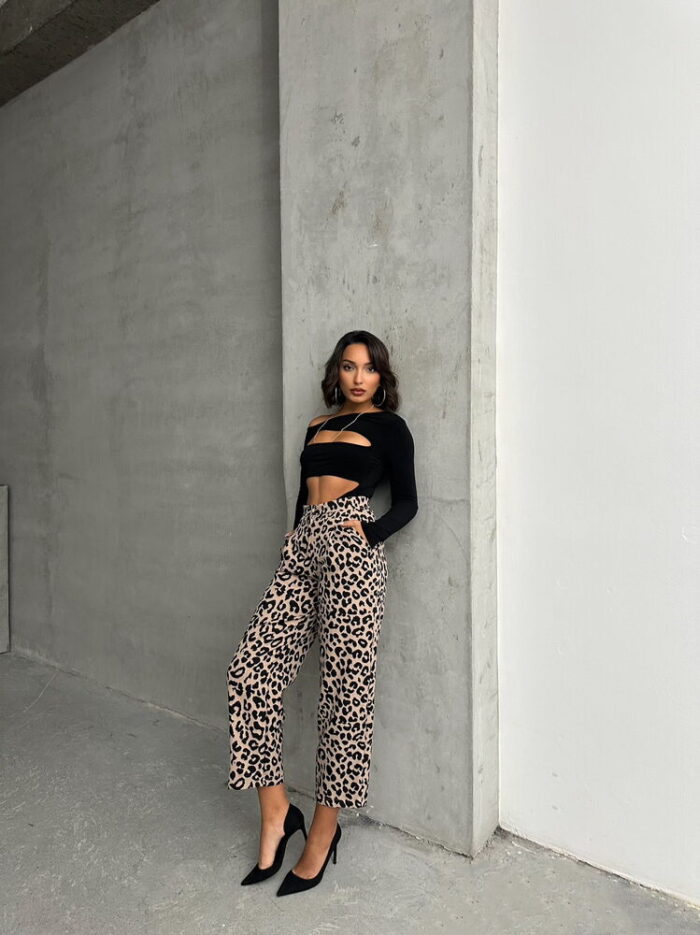 StoneF1788 Leopard Patterned Trousers - Producer: Topshow - Wholesale Women Clothes - TheBS Women