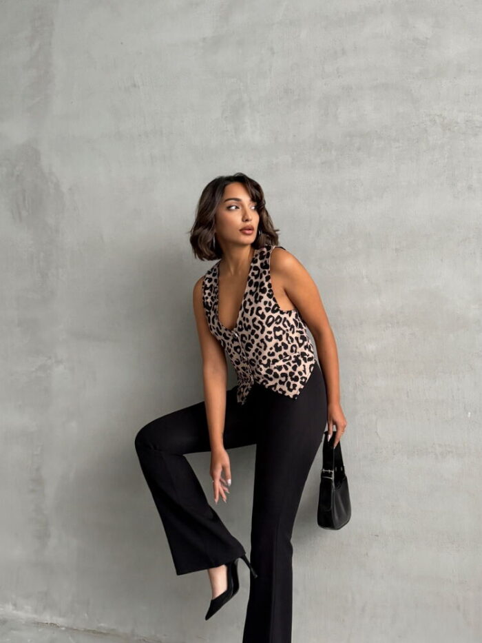 StoneLeopard Patterned Wholesale Vest - Producer: Topshow - Wholesale Women Clothes - TheBS Women
