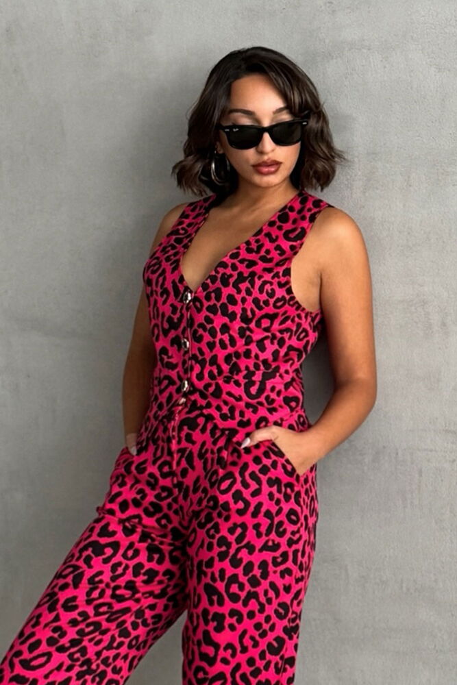 FujiLeopard Patterned Wholesale Vest - Producer: Topshow - Wholesale Women Clothes - TheBS Women