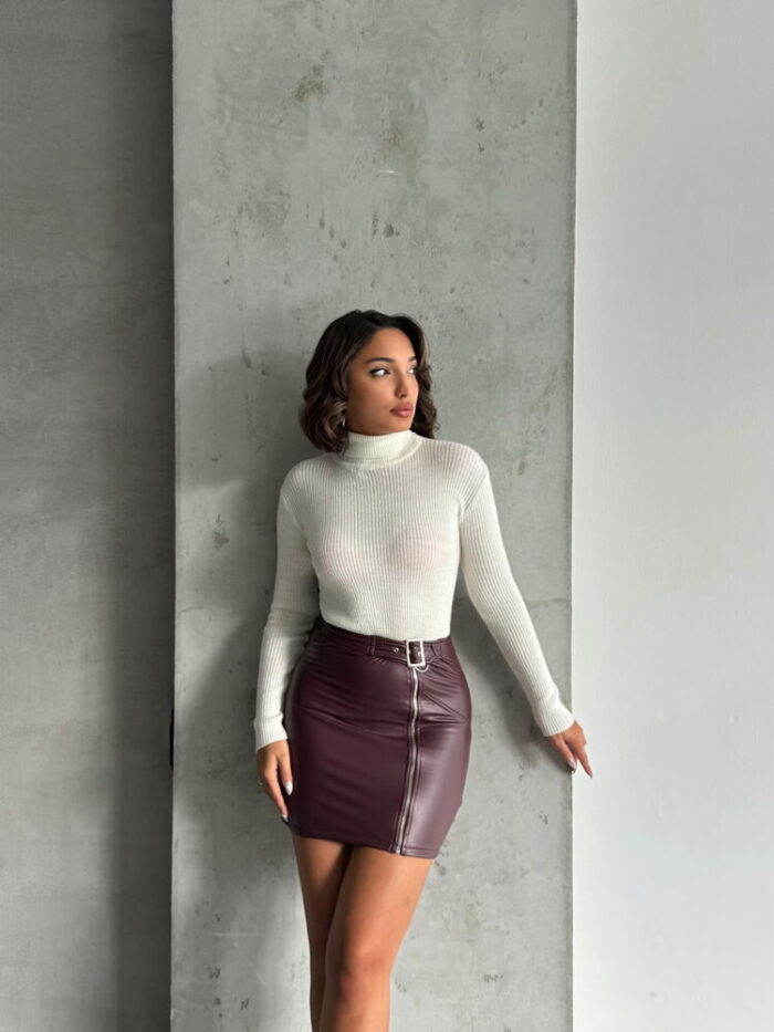 F0125 Zippered Leather Skirt - Producer: Topshow - Wholesale Women Clothes - TheBS Women