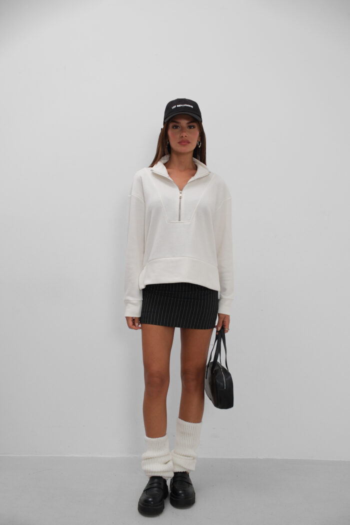Zipper And Stitch Detailed Sweatshirt - Producer: Black Fashion - Wholesale Women Clothes - TheBS Women