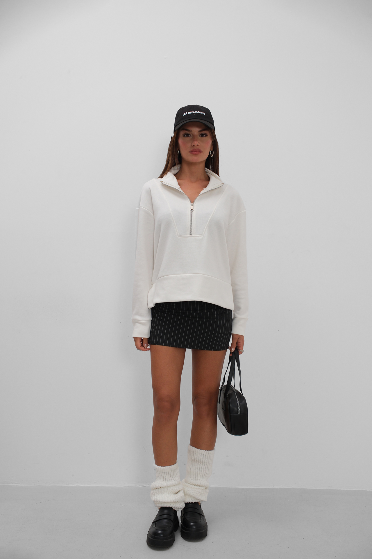 Zipper And Stitch Detailed Sweatshirt - Producer: Black Fashion - Wholesale Women Clothes - TheBS Women
