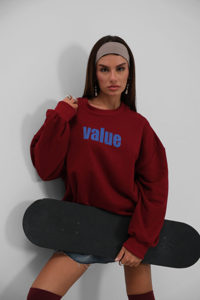Printed Crew Neck Oversize Sweatshirt - Producer: Black Fashion - Wholesale Women Clothes - TheBS Women