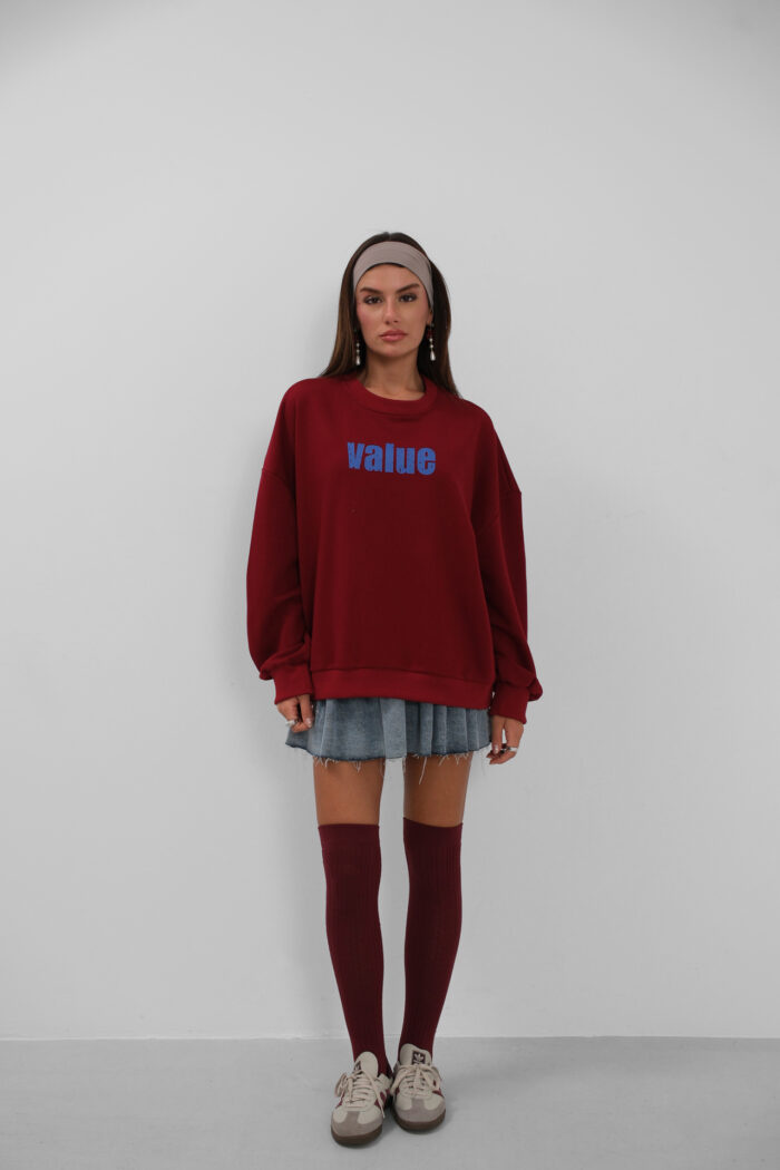 Printed Crew Neck Oversize Sweatshirt - Producer: Black Fashion - Wholesale Women Clothes - TheBS Women