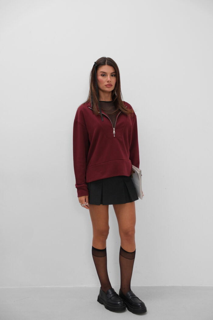 Zipper And Stitch Detailed Sweatshirt - Producer: Black Fashion - Wholesale Women Clothes - TheBS Women