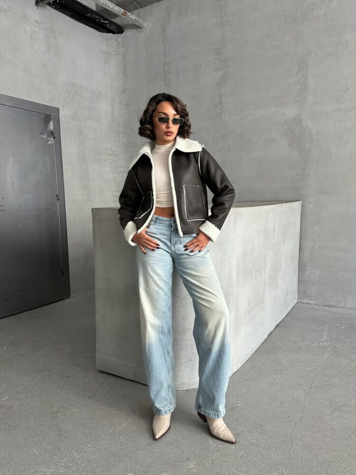 Cream F1856 Suede Plush Coat - Producer: Topshow - Wholesale Women Clothes - TheBS Women