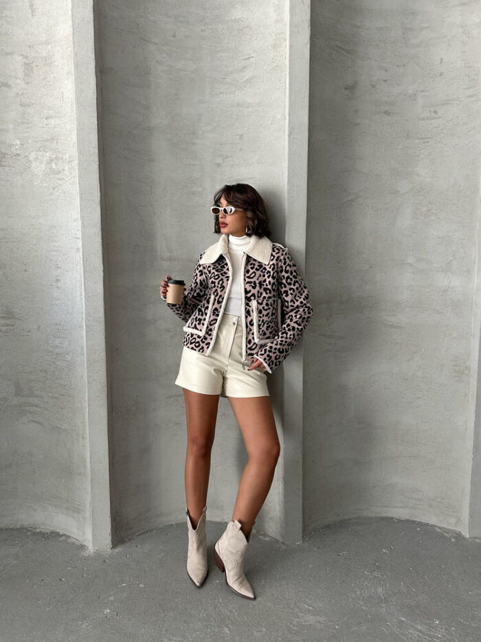 StoneLeopard Patterned Plush Coat - Producer: Topshow - Wholesale Women Clothes - TheBS Women
