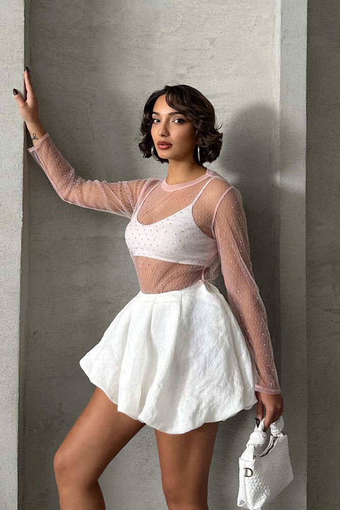Polka Dot Tulle Wholesale Blouse - Producer: Topshow - Wholesale Women Clothes - TheBS Women