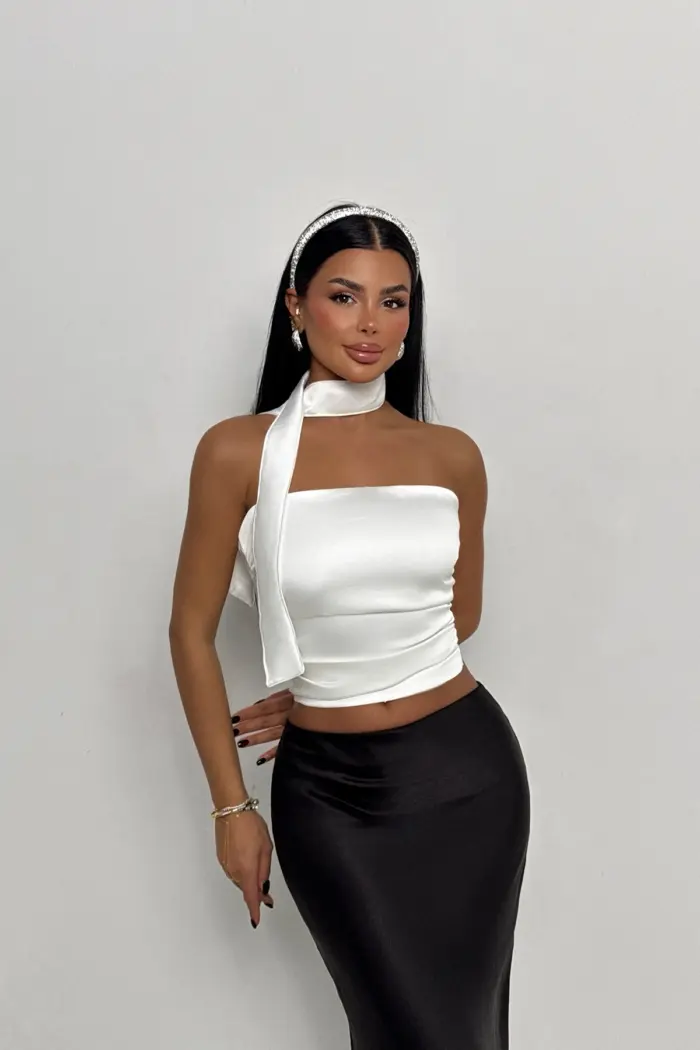 Satin Crop Top - Producer: EYYO ATELIER - Wholesale Women Clothes - TheBS Women