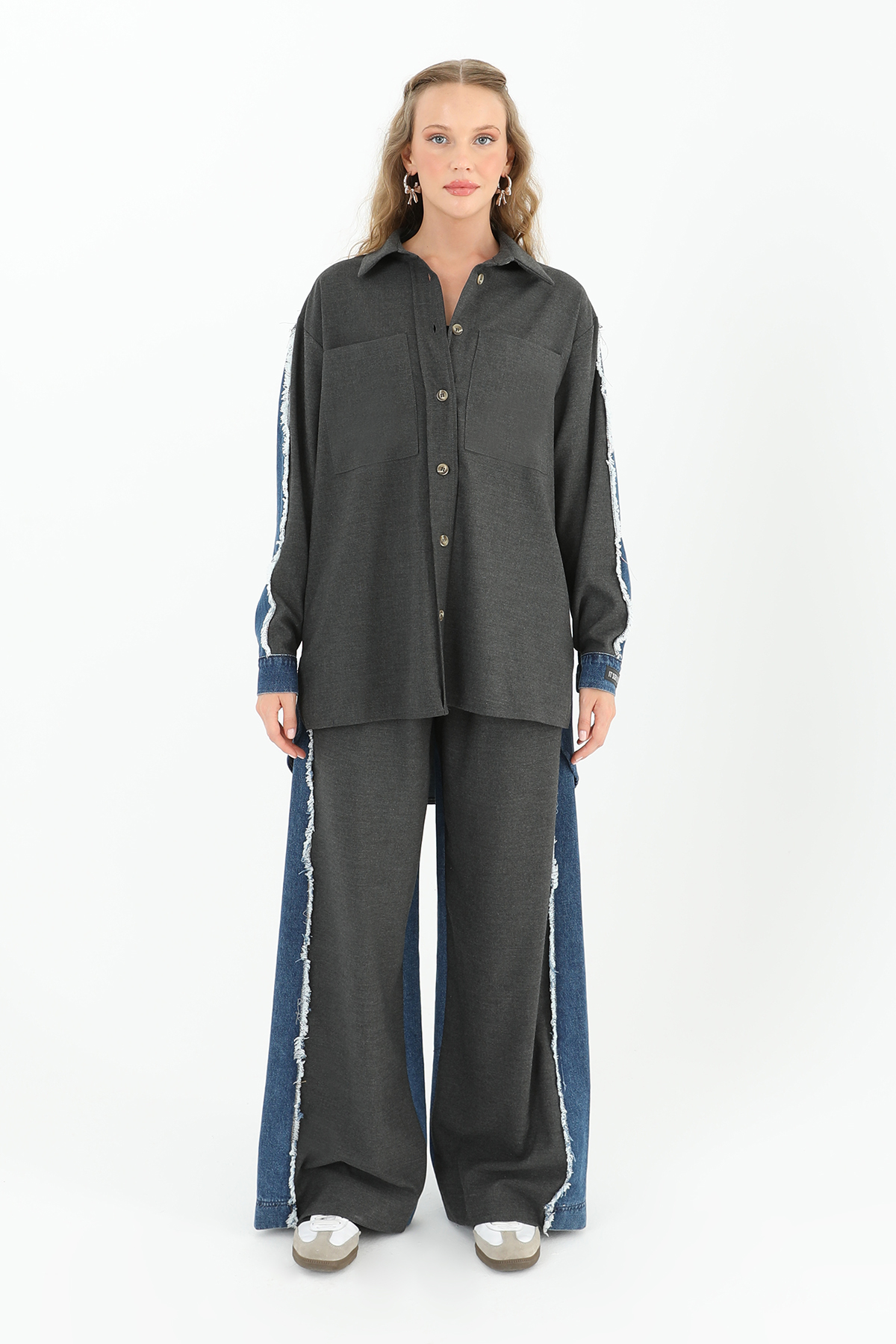 Denim Detailed Sleeve Wide Pocket Shirt - Producer: SOUL - Wholesale Women Clothes - TheBS Women
