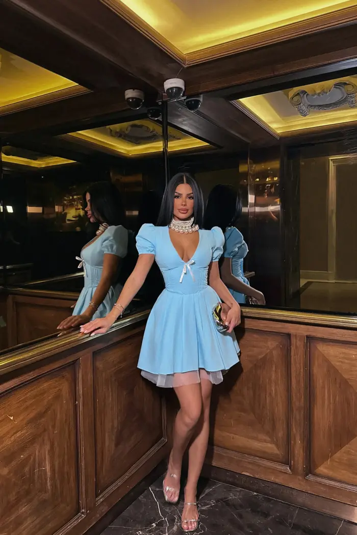 Front Tie Mini Dress - Producer: EYYO ATELIER - Wholesale Women Clothes - TheBS Women