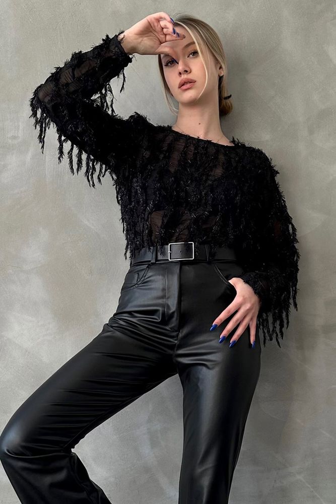Black Polka Dot Powder Hair Braided Wholesale Blouse - Producer: Topshow - Wholesale Women Clothes - TheBS Women