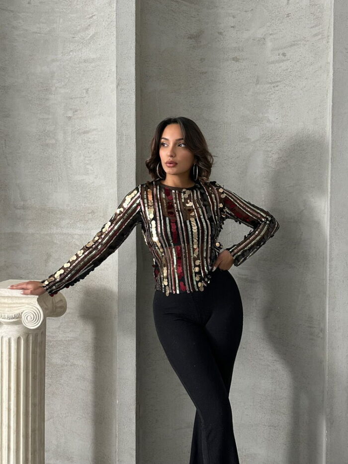 Sequin Evening Blouse - Multicolored - Producer: Topshow - Wholesale Women Clothes - TheBS Women