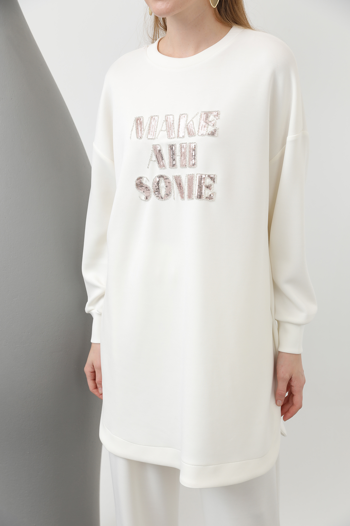 Front Stone And Sequin Embroidery Written And Trouser Suit – Brand: Puane – Women & Kids, Baby Clothes Wholesale – TheBS Women