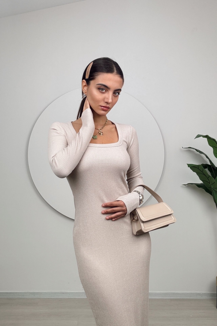 U Neck Knitted Dress - Producer: Miss Janell - Wholesale Women Clothes - TheBS Women