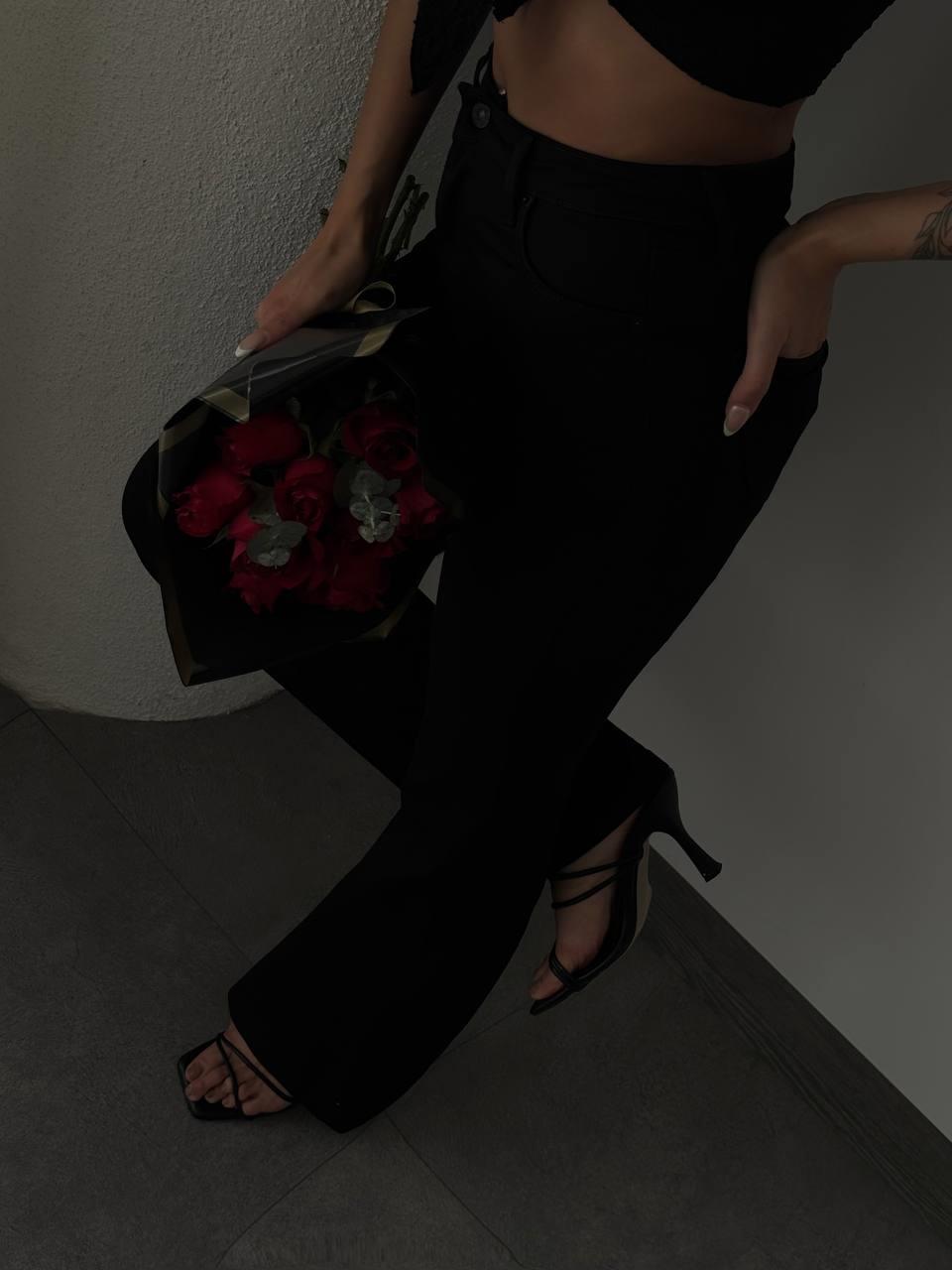 High Waist Half Spanish Leg Black Jeans - Brand: LACARINO - Women & Kids, Baby Clothes Wholesale - TheBS Women