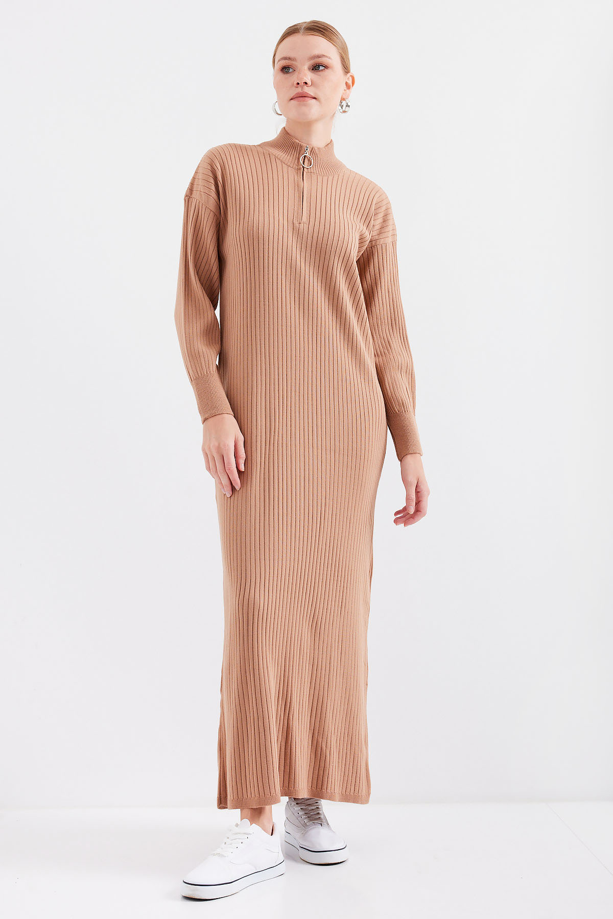 Full-length Knitwear Dress - Tan - Brand: Bigdart - Women & Kids, Baby Clothes Wholesale - TheBS Women
