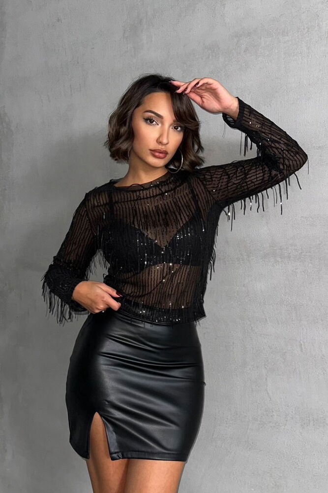 Sequin Sequined Blouse - Producer: Topshow - Wholesale Women Clothes - TheBS Women