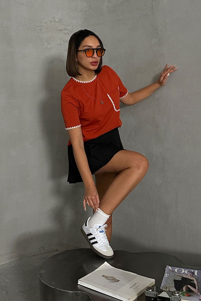 Tile Shepherd Stitched T-shirt - Producer: Topshow - Wholesale Women Clothes - TheBS Women