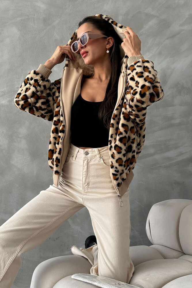 Leopard Look Plush Coat - Producer: Topshow - Wholesale Women Clothes - TheBS Women