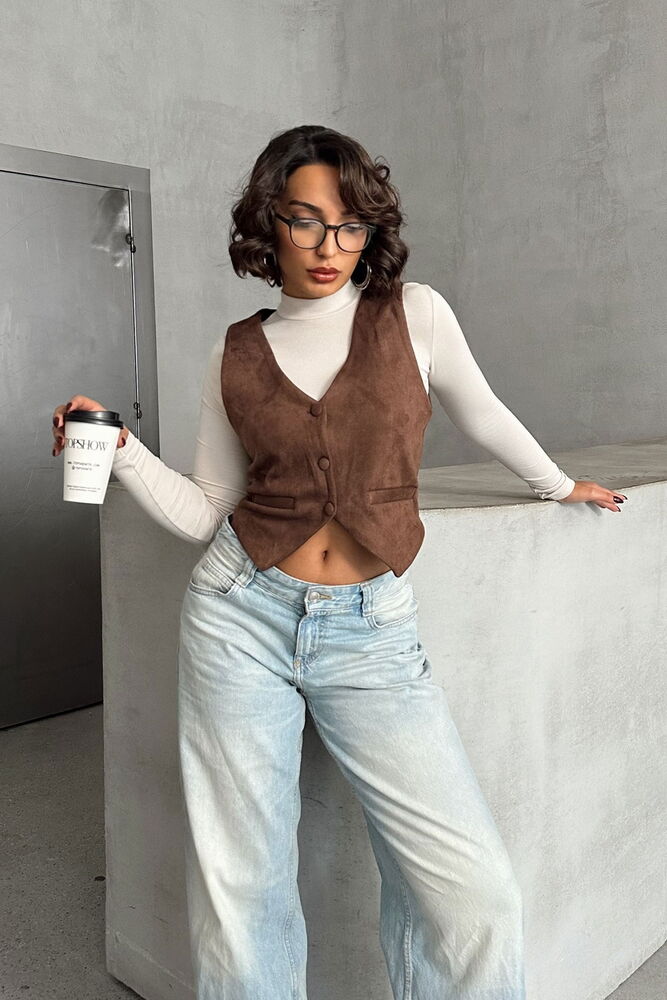 Suede Vest - Producer: Topshow - Wholesale Women Clothes - TheBS Women