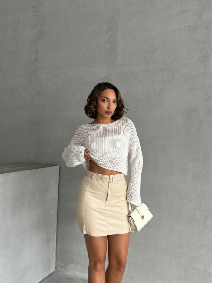 Leather Belted Skirt - Producer: Topshow - Wholesale Women Clothes - TheBS Women