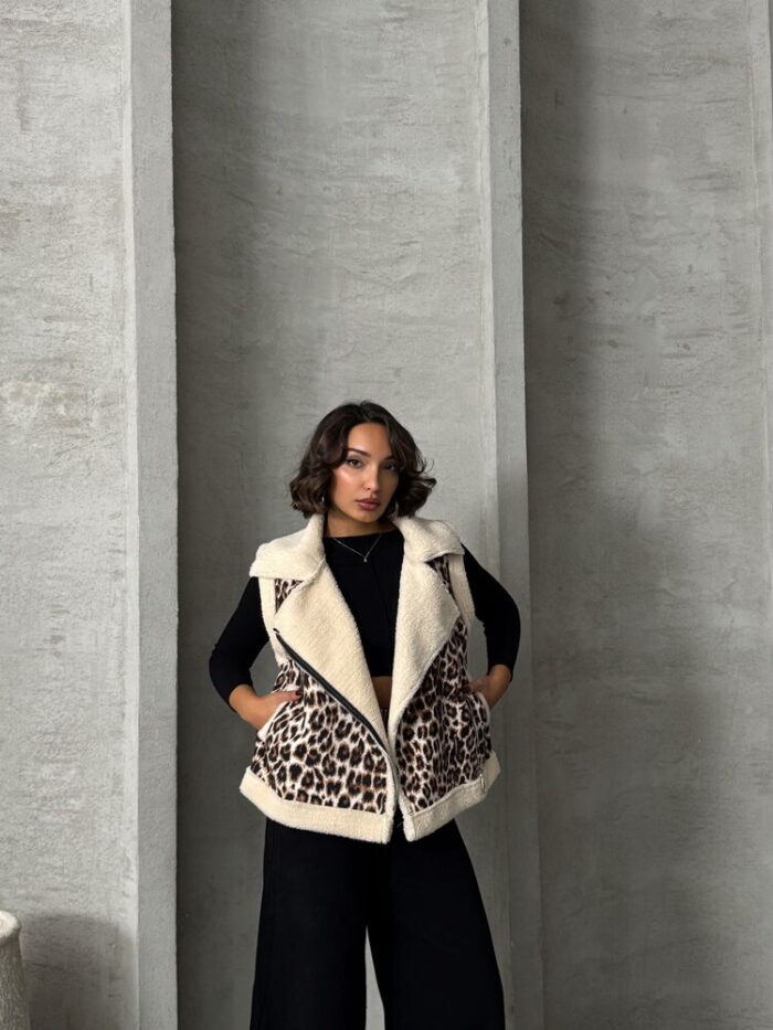 Leopard Print Plush Vest - Producer: Topshow - Wholesale Women Clothes - TheBS Women