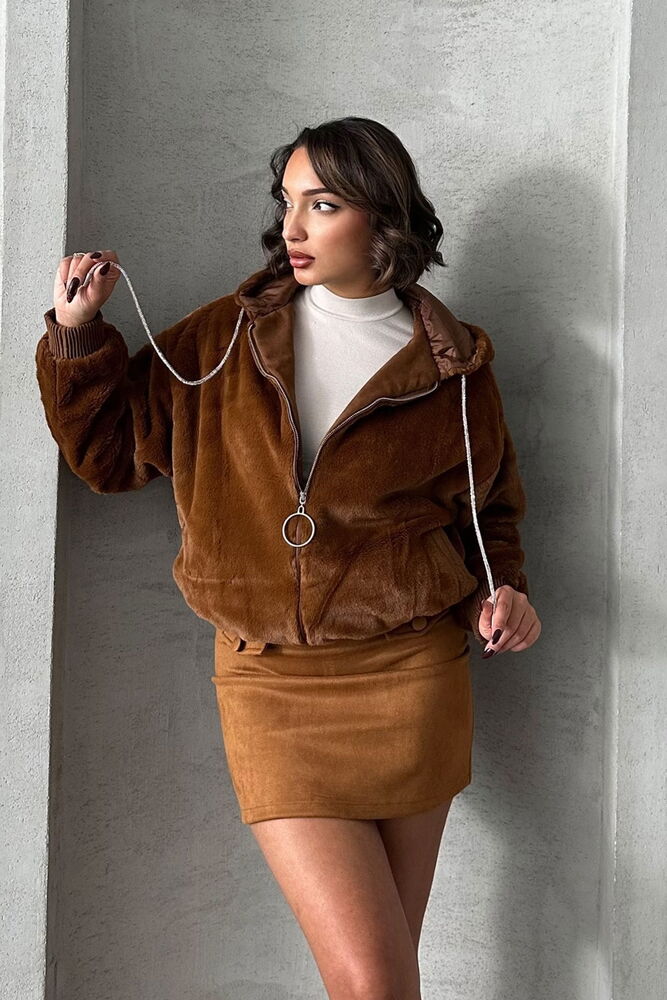 Plush Coat - Tan - Producer: Topshow - Wholesale Women Clothes - TheBS Women