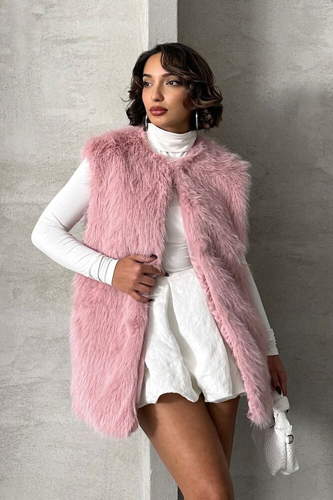 Furry Vest - Powder - Producer: Topshow - Wholesale Women Clothes - TheBS Women