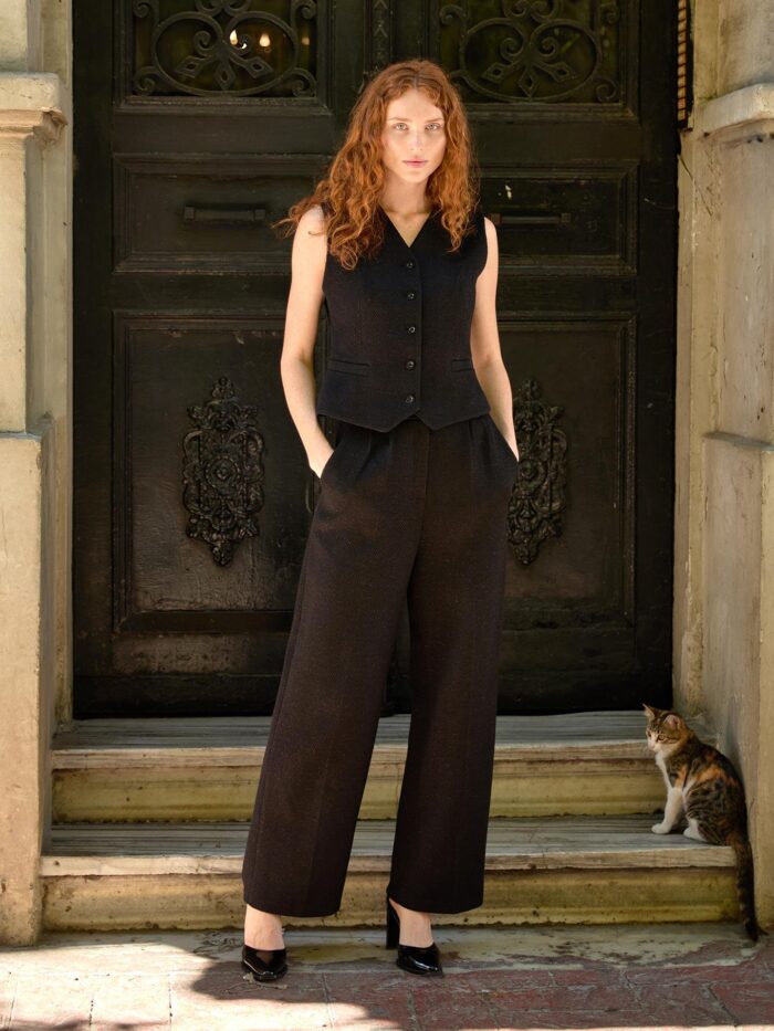 KnittedPalazzo Trouser-Vest Set - Producer: Juste - Wholesale Women Clothes - TheBS Women