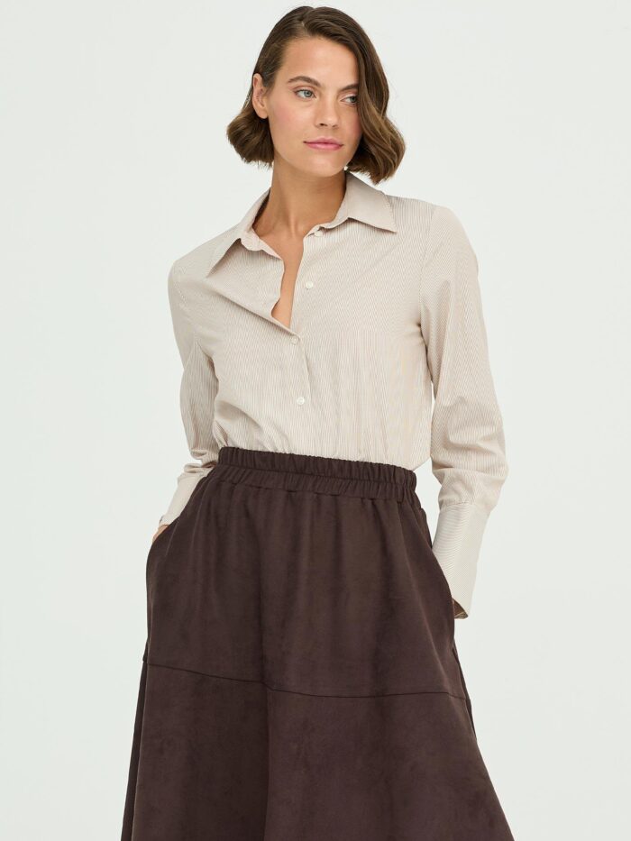 Stripe Pattern Poplin Shirt - Producer: Juste - Wholesale Women Clothes - TheBS Women