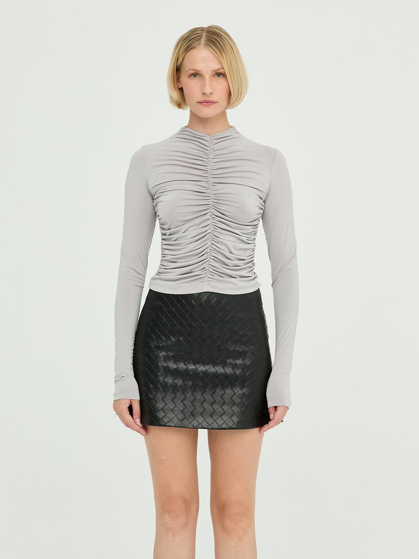 Gathered Blouse - Gray - Producer: Juste - Wholesale Women Clothes - TheBS Women