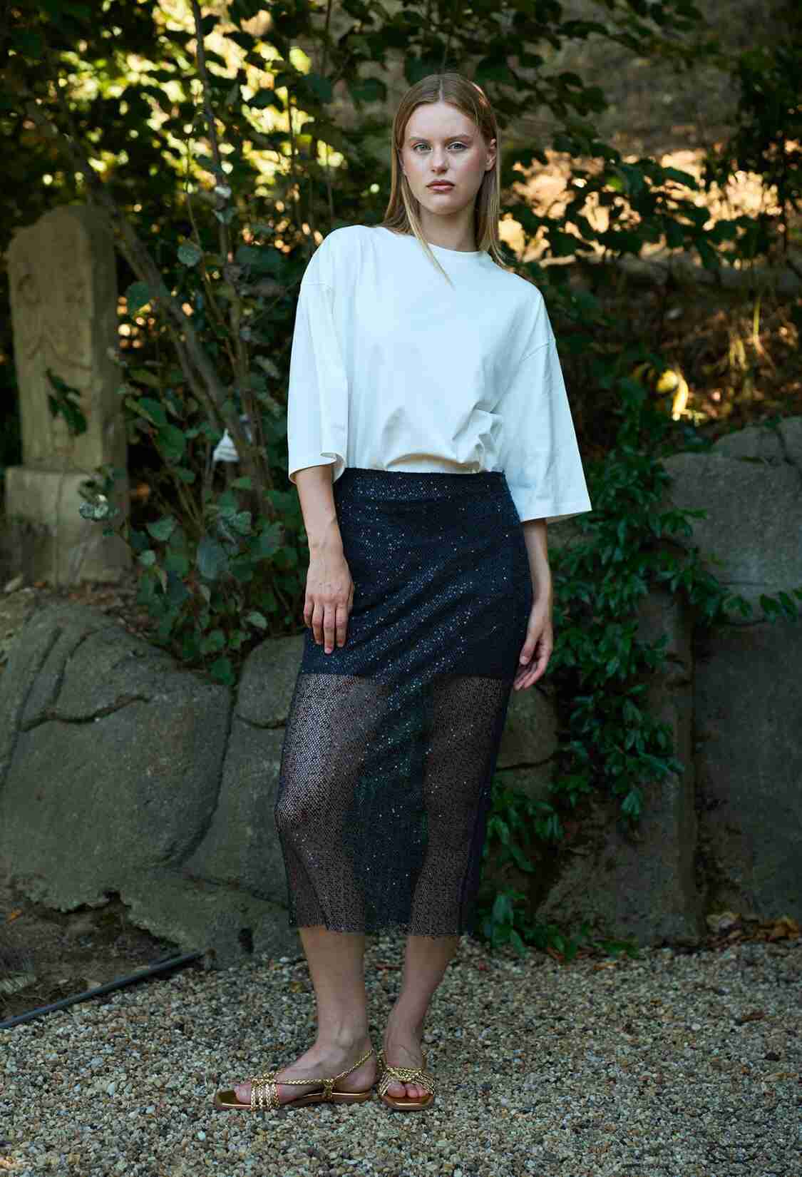 Sequined Midi Skirt - Brand: Juste - Women & Kids, Baby Clothes Wholesale - TheBS Women