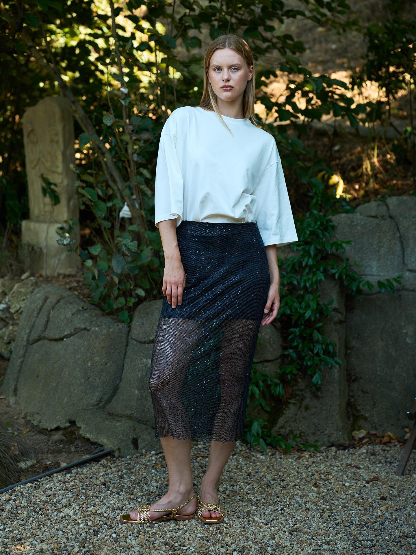 Sequined Midi Skirt - Producer: Juste - Wholesale Women Clothes - TheBS Women