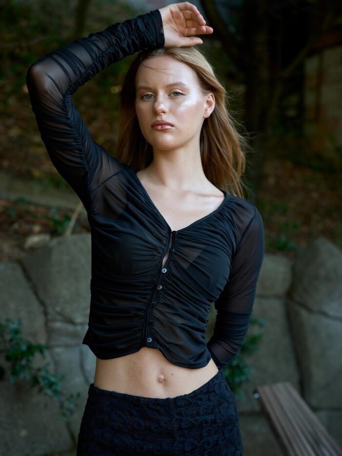Tulle Button Blouse - Producer: Juste - Wholesale Women Clothes - TheBS Women