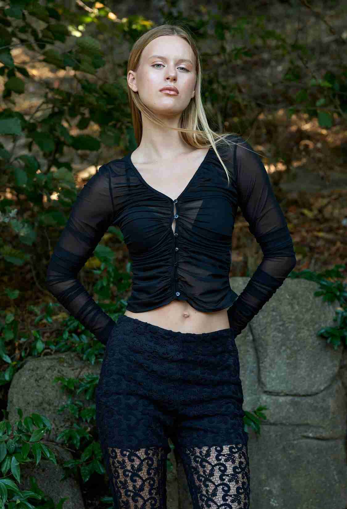 Tulle Button Blouse - Brand: Juste - Women & Kids, Baby Clothes Wholesale - TheBS Women