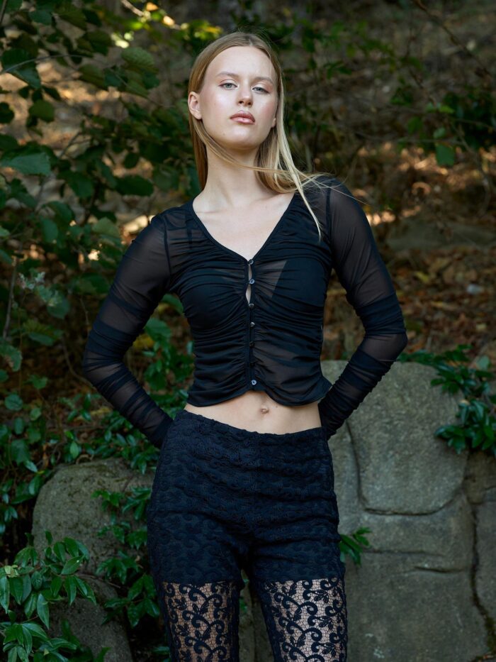 Tulle Button Blouse - Producer: Juste - Wholesale Women Clothes - TheBS Women